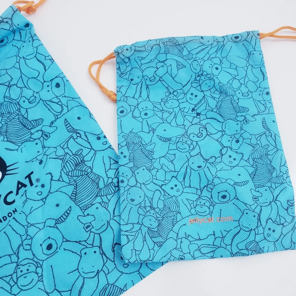 Jelly Cat Drawstring Set Of 2 Gift Bags